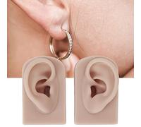 Sustvita Pratica del piercing del moDelo a orecchio Del'orecchio in silicone per silicone morbido - boxwizard, 1 paio di pelli umane simulate etegne flessibili riutilizzabili (Tono della pelle scura)
