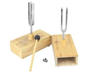 SustVita Resonance Tuning Fork Physics Experiment Equipment with Wood Resonator Box for Acoustic Wave Study Kit