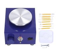 SustVita Ruota elettrica per ceramica, 10 cm, mini ruota per ceramica per bambini, macchina per ceramica Outlast, con 2 bacini, 2000 giri/min, per insegnamento scolastico e progetti artistici fai da