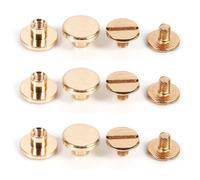 SustVita Screwback Button Studs, 10 Sets Solid Brass Button Stud Screw Nail for DIY Leather Rivet Belt and Craft Projects (6.5mm)