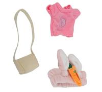 SustVita Set di abbigliamento per papere da 3 pezzi per animali di peluche, include fascia per capelli, vestito e borsa, crea abiti da papera di peluche fai-da-te per giochi (Stile F)