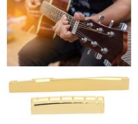 SustVita Set di selle e dadi per chitarra in ottone per chitarre folk, una parte di ricambio per chitarre acustiche a 6 corde per migliorare la risonanza e il sostegno (Upper pillow with 76 lower