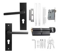 SustVita Set di serrature per porte interne cilindro per porta con serratura divisa e impugnatura ergonomica, un kit completo di maniglie per porte in legno per spazi interni