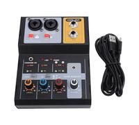 SustVita Sound Board Mixing Console 2 canali con interfaccia USB ed equalizzatore a 3 bande, metodo di console mixer di registrazione per PC, tablet, streaming live, podcasting