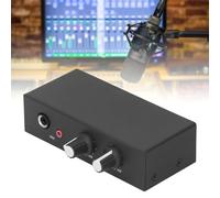 SustVita Stereo Sound Preamplifier with Ultra Low Noise OP Amp, 75x / 22x Gain, Independent Knobs for Dynamic/Condenser Mics, Home Audio Sound Mixer