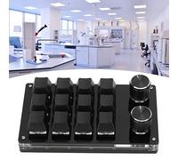 SustVita Tastiera mini da gioco programmabile programmabile, tastiera macro chiave a 12 tasti con retroilluminazione RGB e funzionalità fai -da -te per PC e laptop (Tutto nero)