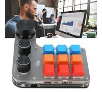 SustVita Tastiera programmabile a 9 tasti connessione USB/Bluetooth dual-mode, tastiera macro meccanica con una sola mano con 3 manopole per giochi per PC e ufficio