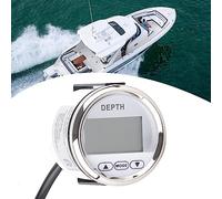 SustVita Weatherproof Depth Sounder, 12V Anti Fog and Weatherproof Depth Finder, 100m Range, Boat Depth Finder with Transducer and 10m Cable, White Backlight for Fishing and Yachts