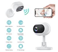 SUSUchens Surveillance Cameras1080P HD-compatible with Two-Way Voice Clear Night Vision Motion Detection Home Security Camera White