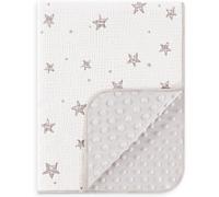 Susurration Coperta per bambini in cotone Coperte per neonati, Morbida coperta per gattonare 75x100cm, Multifunzionale coperta coccolosa Minky per bambini piccoli bambine e bambini (Stella Crema)