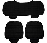 Susy Shop 3pz Coprisedile Universale Auto | Protezione Sedile 2 Anteriore e 1 Posteriore | Protector Comfort Automotive Cuscino Interni (Nero)
