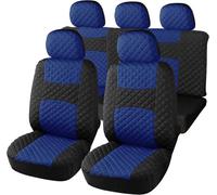 Susy Shop A20 Coprisedili Per Auto Universali | Modello Trapuntato | Set Fodere Anteriori e Posteriori | Zip | Copri-Sedile Interni (A20 (Trapuntato) Blu)