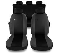 Susy Shop Coprisedili Auto Compatibili Per Focus, Set Fodere Anteriori Posteriori,Schienale Posteriore Diviso 60 e 40, Lavorazione MADE IN ITALY (Nero/Grigio Scuro)