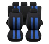 Susy Shop Coprisedili Auto Modello Universale Per Auto Utilitarie Medie Piccole Modello LS07 Colore Blu Kit Anteriore e Posteriore Non Adatto ai SUV