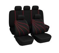 Susy Shop Coprisedili Universali Per Auto In Poliestere Adattabili A Tutte Le Auto Con Sedili Standard, Fodere con 2 zip sui schienali posteriori - modello G (Rosso)