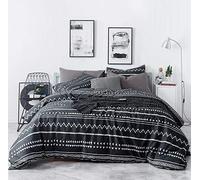 SUSYBAO Set di 3 copripiumini 100% cotone naturale dimensione foglio stampa biancheria da letto Set 1 copripiumino, 2 pezzi modello 18 regina