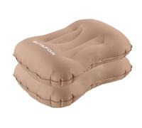 SUTAFOR Cuscino da Campeggio Gonfiabile con Design Ergonomico Cuscino da Viaggio Confortevole e Ultraleggero 73g Cuscino da Spiaggia, Escursionismo, trekking, 2 Pezzi (Cachi)