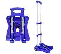 Sutekus, carrello pieghevole per bagagli e carrello, 49,9 kg, leggero, portatile, per scuola, viaggi, ufficio, movimento (blu)