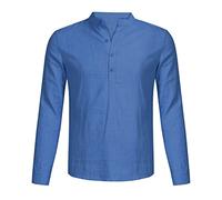 sutelang lurryly Camicia girocollo da uomo con maniche lunghe, con bottoni a pressione, Ample e traspirante, taglia grande, colore unico, #21, XXXXXL
