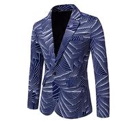 sutelang lurryly Giacca Blazer A Fiori Per Uomini Giacca Da Vestito Affari Casual Blazer Matrimonio Decontrazione Blazer Uomo Di Grandi Dimensioni, blu, L