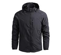 sutelang lurryly Giacca Pioggia Uomo - Uomo Casual Staccabile Con Cappuccio Manica Lunga Cerniera Tasca Sottile Giacca Escursionismo All'aperto Impermeabile Antivento Tuta Uomo Pile, Le Noir, L