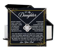 SUTERY Collana con scritta in inglese "To My Daughter From Mom with Heartfelt Message & Gift Box", collana madre e figlia, regalo da mamma a figlia, regalo di compleanno per figlie adulte, gioielli