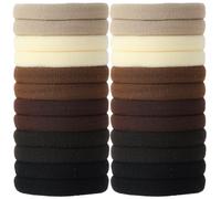 SUTHIA Confezione da 120 elastici per capelli marroni, in nylon, nessun danno, elastici per capelli spessi, elastici per capelli spessi, elastici per capelli da donna, in tessuto, elastici per capelli