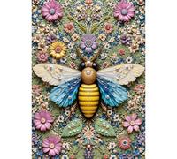 Sutinban Puzzle da 1000 pezzi, per adulti, motivo a farfalla, con perline e fiori, decorazione da parete, 50 x 70 cm, rilassante e stimolante, 1000 pezzi