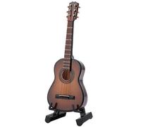 Sutinna Mini Chitarra, Modello di Chitarra Classica Vintage in Legno, da Regalo per Esposizione(Brown, 10CM)