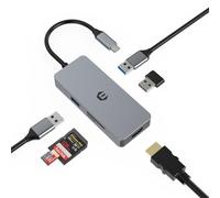 SUTOUG Hub USB C, 6-in-1 USB C hub Docking Station per laptop con uscita HDMI 4K, 3* USB-A 3.0 5Gbps trasferimento dati, slot per schede SD/TF, adattatore USB C portatile per la maggior parte dei