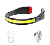 SUTOUG Lampada frontale a LED, lampada frontale ricaricabile con fascio di luce ampio da 230° e luce di coda rossa da indossare con 3 modalità di illuminazione - nero