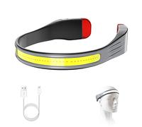 SUTOUG Lampada frontale a LED, lampada frontale ricaricabile con fascio di luce ampio da 230° e luce di coda rossa da indossare con 3 modalità di illuminazione - Grigio