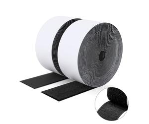 SUTOUG Nastro autoadesivo extra forte - 50 mm× 5 m Nastro autoadesivo a strappo e gancio Nastro biadesivo per interni ed esterni - biadesivo - Nero