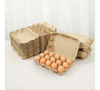 Sutowe Cartoni vuoti per uova in pasta di carta, vuoti, con coperchio, 3 x 5 count, vassoio per uova di gallina, riutilizzabili, scatole di imballaggio per uova di casa, cucina, fattoria (confezione