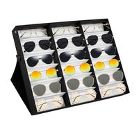 Sutowe Organizer per occhiali da sole per uomo e donna, con 18 scomparti e coperchio, 47 x 37 x 6 cm, custodia per occhiali da tavolo, supporto per occhiali