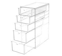 Sutowe Scatola portaoggetti da scrivania a 5 cassetti, armadietto, cassetto, scrivania, impilabile, in acrilico a 5 livelli, organizer da scrivania con cassetti per forniture e accessori