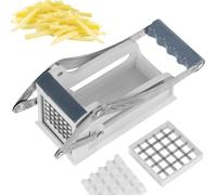 Sutowe Taglierina per Patatine Fritte, Taglio Fritte Manuale, Taglio Fritto Professionale con 2 di Ricambio in Acciaio Inossidabile e Base di aspirazione sicura per Patate Carote cetrioli Ananas