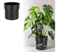 Sutowe Vaschetta segreta con chiave, scomparto segreto in metallo per nascondere oggetti di valore, scomparto segreto con doppio fondo nel vaso di fiori (nero)