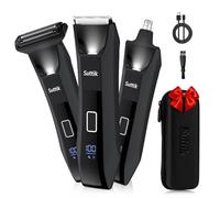 Suttik Rasoio intimo 3 in 1 per uomini, corpo e trimmer per peli a sfera, rasoio elettrico bagnato e asciutto, IPX7, set di cura da uomo impermeabile con custodia da viaggio