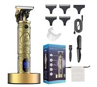 Suttik Tagliacapelli professionale da uomo senza fili, con dock di ricarica, kit per taglio di capelli e toelettatura per uomo, display LED ricaricabile