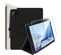 Suttkue Custodia compatibile con Doogee A9 Pro Plus, protezione tablet con 1 pellicola antigraffio durezza 9H, funzione supporto verticale, custodia protettiva per Doogee A9 Pro Plus, nero