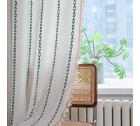 Sutuo Home Tende Boho lunghe 213 cm per camera da letto, semi oscuranti, stile fattoria, vintage, con nappe, per finestra, con tasca per bastone, 1 pannello 132 x 213 cm (larghezza x lunghezza),