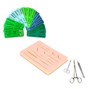 Sutura Pastiglia Studio Kit per Studenti Formazione Silicone Con Attrezzi