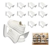 Suusolny 20 portascarpe a doppio strato, 25 x 14,5 x 14 cm, fessure per scarpe, salvaspazio, antiscivolo, scarpiera, per soggiorno, casa, bianco