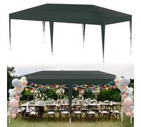 Suusolny Gazebo pieghevole in altezza, 3 x 6 m, impermeabile, per feste, da giardino, con borsa per il trasporto, stabile, adatto per uso esterno, senza pareti laterali, colore bianco