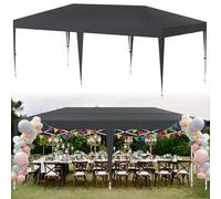 Suusolny Gazebo pieghevole in altezza, 3 x 6 m, impermeabile, tenda da giardino, con borsa per il trasporto, stabile, adatto per uso esterno, senza pareti laterali, colore antracite