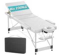 Suusolny Lettino massaggiante pieghevole a 3 zone, con maniglia, portatile, in alluminio, regolabile in altezza, per massaggi, lettino, lettino, lettino, per cosmetici, con poggiatesta, portata 230 kg