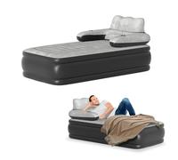 Suusolny Materasso singolo ad aria con pompa in materiale floccato Air Mattress con schienale portatile, ideale per letto degli ospiti e campeggio - 190 x 100 x 42 cm