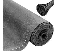 Suusolny Protezione frangivista per recinzione e balcone, tessuto ombreggiato, 150 g/m², in HDPE, resistente ai raggi UV, protezione dal vento, con fori e fascette, colore grigio, 1,5 x 10 m