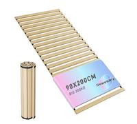 Suusolny Rete a doghe arrotolabile, 90 x 200 cm, con 23 stabili listelli in legno e elastico nero, portata fino a 300 kg -S